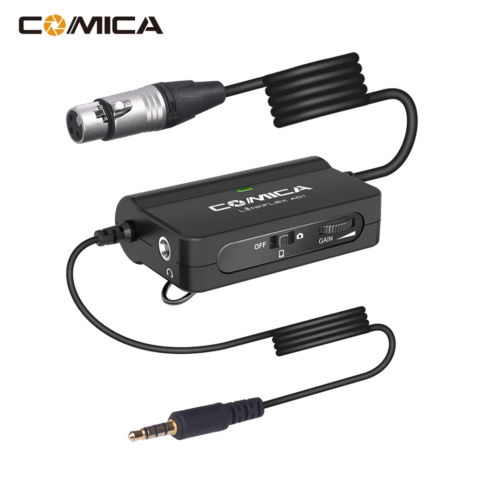 

COMICA LINKFLEX AD1 Microphone Preamp Adapter XLR to 3.5mm Audio Converter for DSLR Camera Smartphone