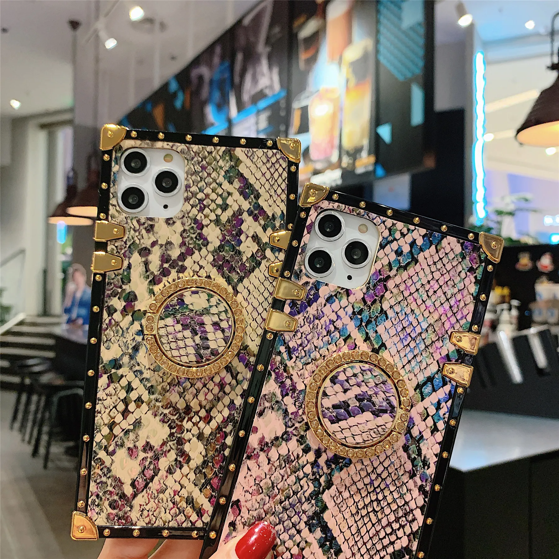 

Luxury Glitter Cover Snake Skin Square Case for HUAWEI P30 Pro lite P20 p40 Pro Mate 20 30 40pro Honor8X 9X 20 Pro Back Cover