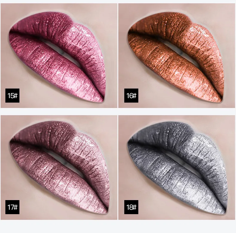 Pudaier жидкий Блестящий металлический блеск для губ 18 цветов водостойкий стойкий