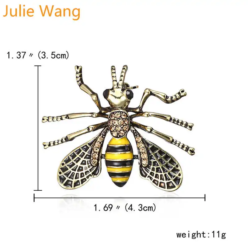 Julie Wang Цветная брошь в виде насекомого шмеля пчелы для мужчин эмалированные Броши