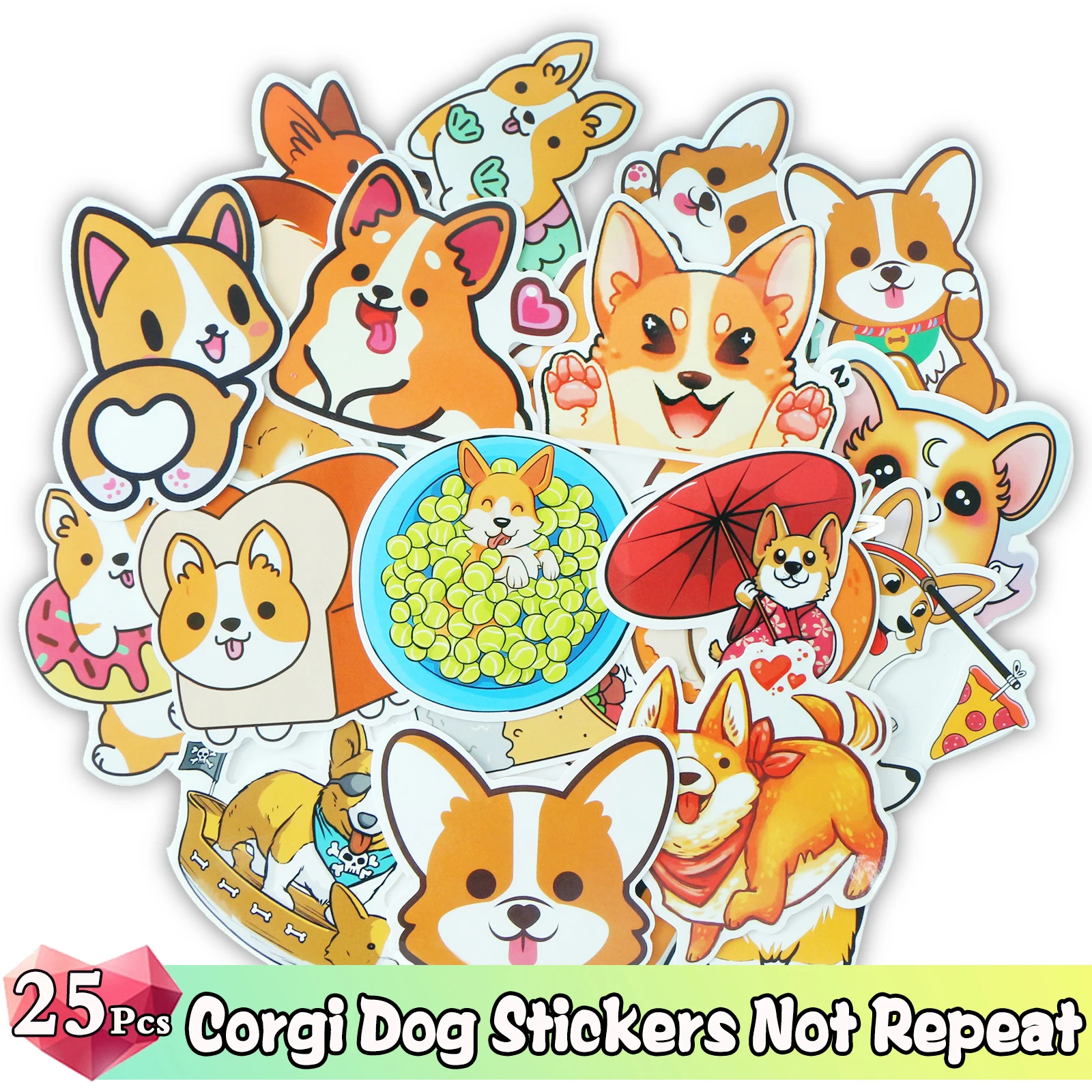 Наклейки для девочек VSCO 25 шт./лот милые наклейки собак корги багажа ноутбука