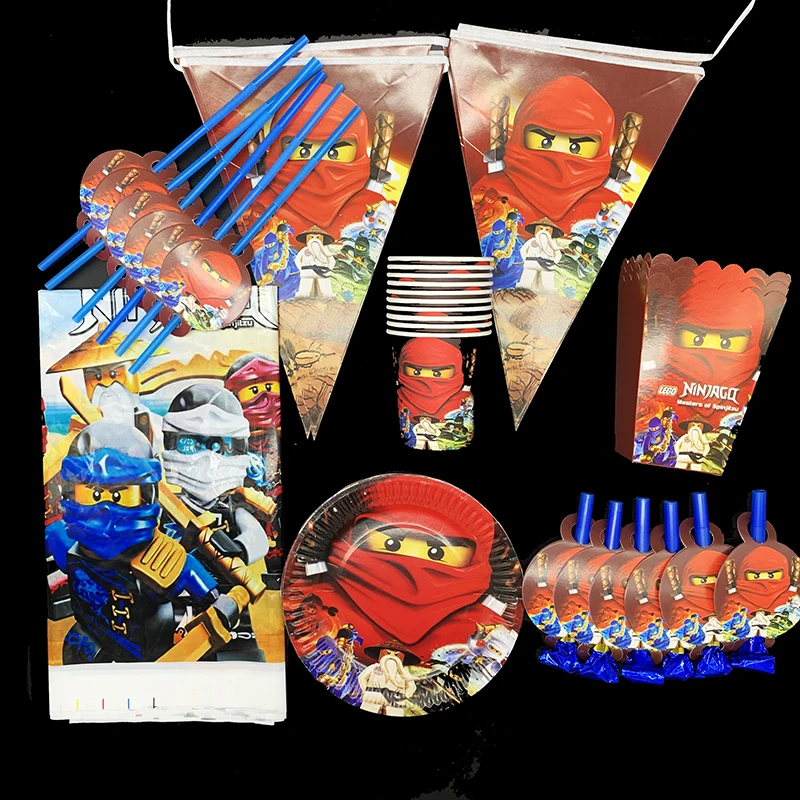 59 шт./лот Новые Вечерние комплекты Ninja Go для дня рождения украшения тема