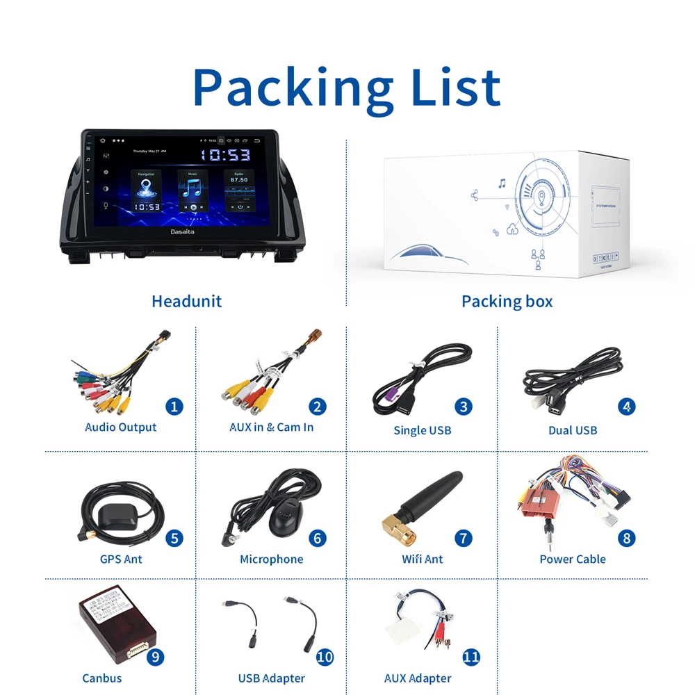 

10.2" IPS Screen Android 10.0 Car Navigation for Mazda CX5 CX-5 GPS 2012 2013 2014 2015 DSP Autoradio MAX10 64G ROM 1280*720