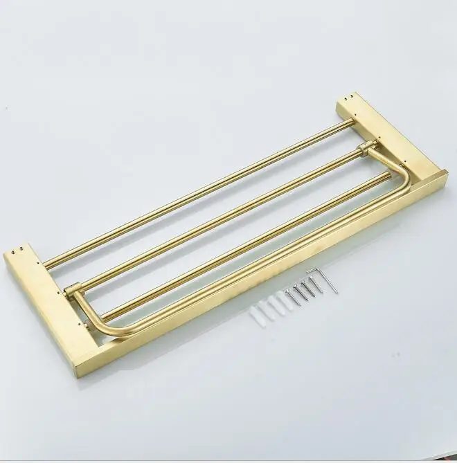 Towel rack Hongdec матовый золотой настенный набор аксессуаров для ванной комнаты из нержавеющей стали - Цвет: Towel rack
