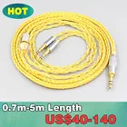 16 Core OCC позолоченный плетеный кабель для наушников для Oppo PM-1 PM-2 плоский магнитный 1more H1707 Sonus Faber Pryma LN007379