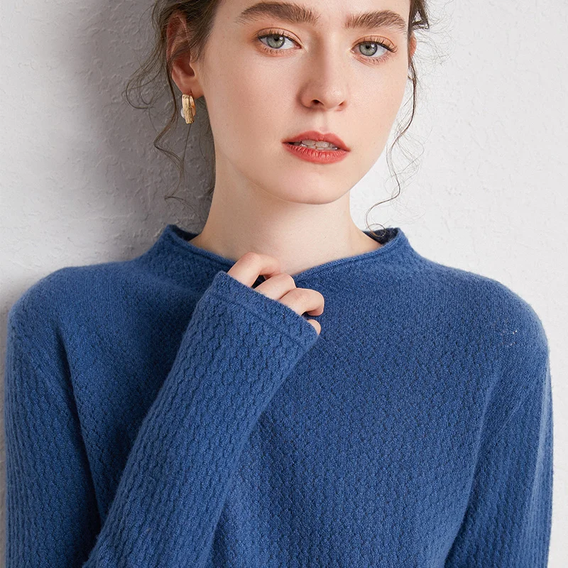 

Женский вязаный джемпер KOIJINSKY с круглым вырезом, осенне-зимний теплый утепленный свитер из 100%-ной шерсти, женский свитер