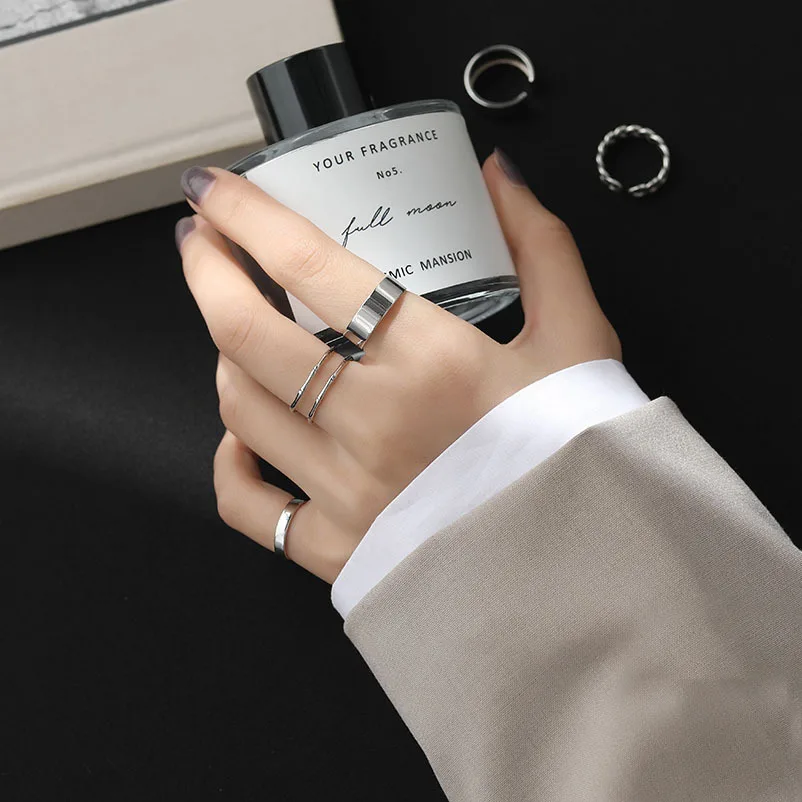 Мужское серебряное кольцо S925 пробы корейское простое Открытое из тайского