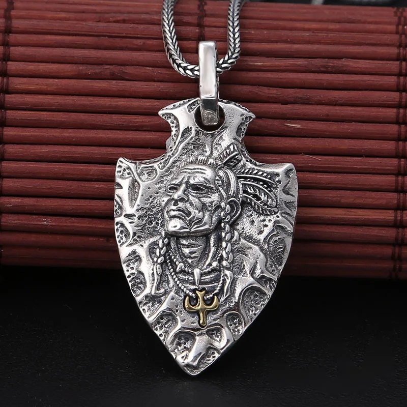 

S925 Sterling Silver Jewelry Thai Silver Domineering Indian Feather Flying Eagle Men And Women Pendant Single Trend Accessories