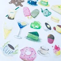 60 pcs bag sweet cakes ice cream drinks paper stickers decorative album notebook decor