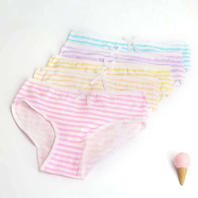 

Трусы женские в японском аниме стиле Лолита, интимные трусы с бантом, женское нижнее белье для косплея, голубые розовые белые полоски