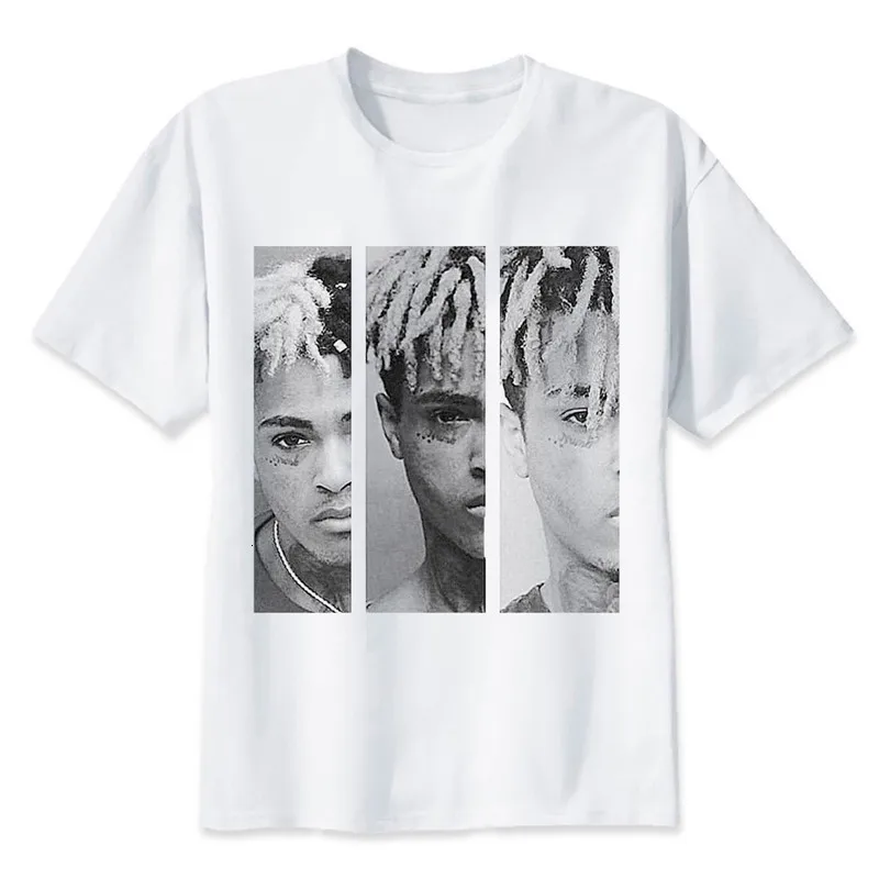 Новинка, модная мужская футболка Xxxtentacion, летняя модная футболка, Повседневная белая футболка с забавным мультяшным принтом, хип-хоп топы, футболки