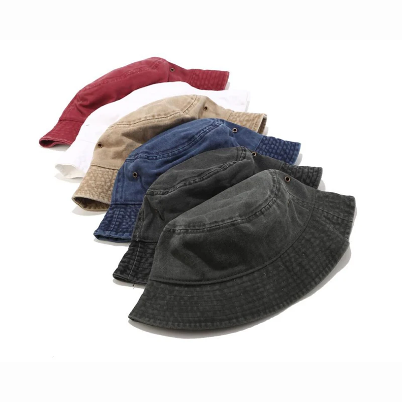 

New High Quality Fisherman Hat Panama Bucket Hats Unisex Fashion Bob Caps Hip Hop Gorros Men Women Washed Cotton Bucket Sunhat