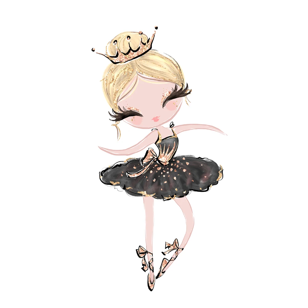 

Girl Cartoon Dancing Poster Modern Style Nordic Decoration Wall Art Canvas Printed Poster Living Room Home Bedroom Decoration