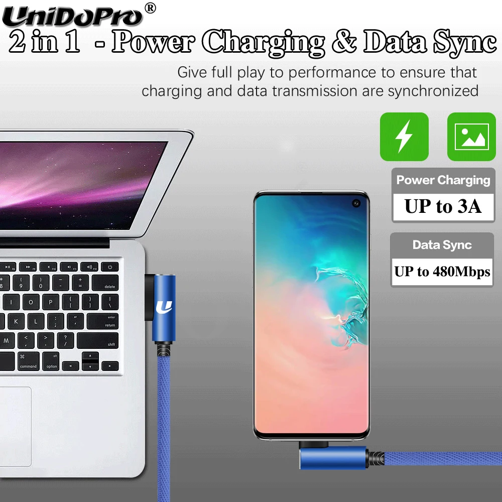Кабель для быстрой зарядки и передачи данных QC 3 0 3A 90 градусов Тип C UMIDiGi X Power One Max S2