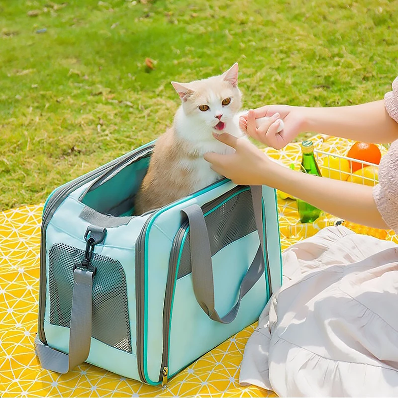 

Cat Carrier Waterproof Shoulder Kitten Bag Oxford Portable Car Outdoor Travel Puppy Breathable Backpack Gato Pet Transportation