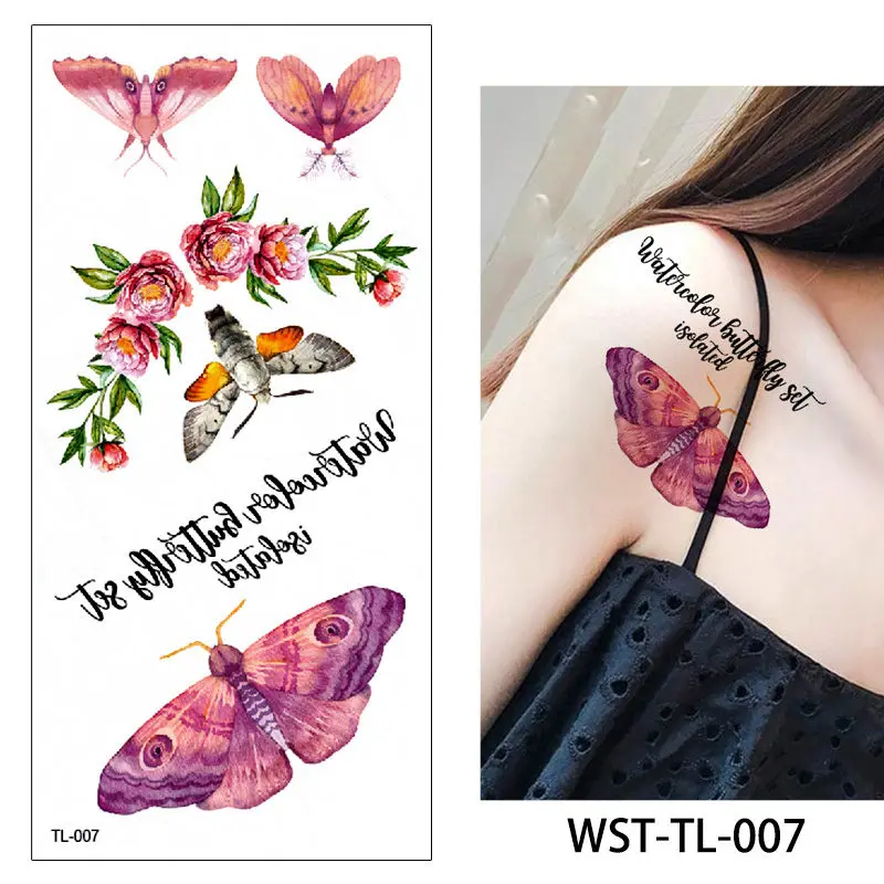 WST-TL-007 Glaryyears, 25 дизайнов, 1 лист, женское ювелирное изделие, татуировка, WST-TL, временное тело, грудь, талия, художественная татуировка, наклейка, классная Сексуальная подвеска-чокер - Цвет: WST-TL-007