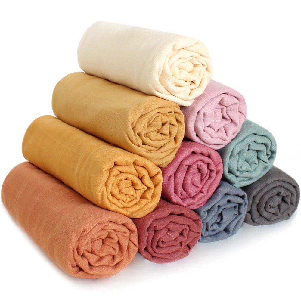 

Baby Blanket Bamboo Cotton Cozy Swaddle Wrap Solid Color Plaid Texture Breastfeeding Cover Breathable Baby Stroller Blanket