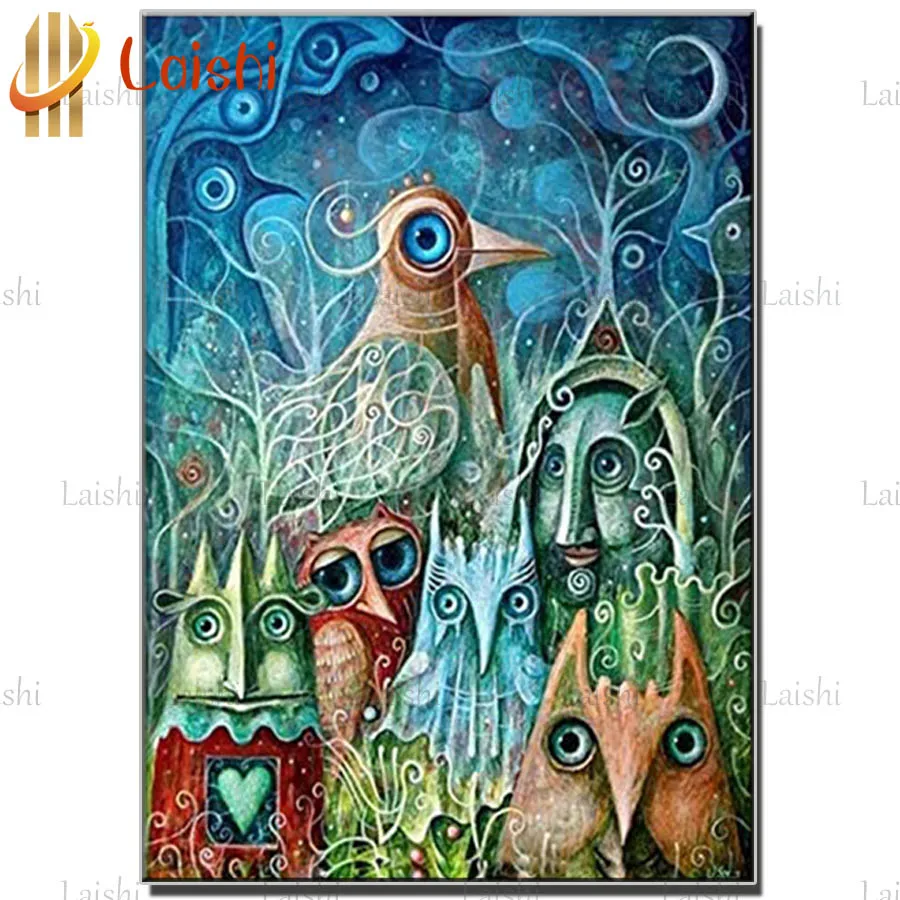 

5d mosaic Diamond Painting Cartoon Owl diamond Embroidery full square&round Diamond Abstract animal cross stitch home decor