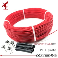 ptfe 3612243648k 133663317128 2 ohm insulated flame retardant carbon fiber diy heating cable
