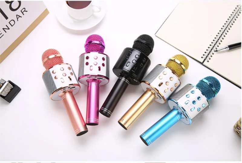 WS-858 Bluetooth беспроводной микрофон ручной караоке USB мини домашний KTV для