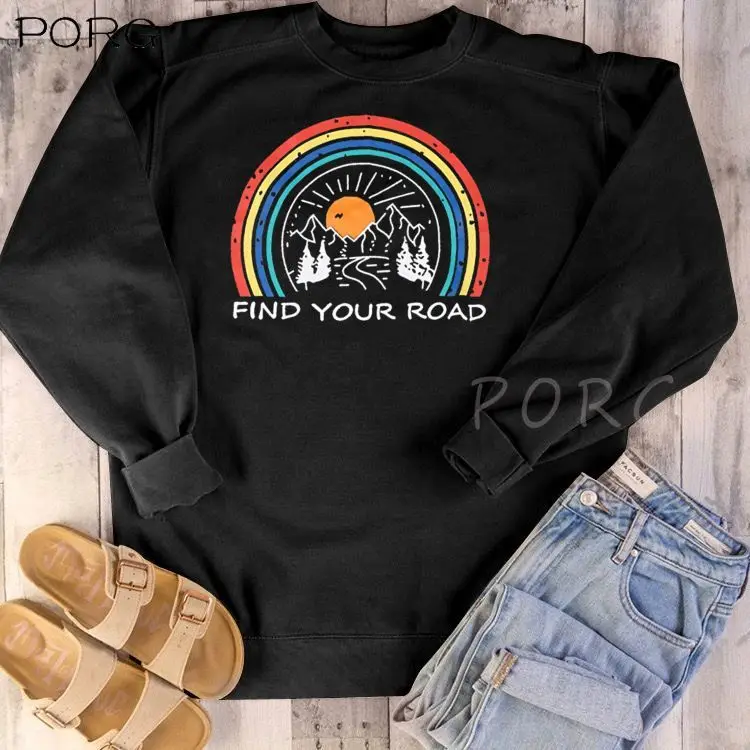 

Пуловер Find Your Road Женский Повседневный, Модный брендовый свитшот, цветная уличная одежда, весна-осень 2021