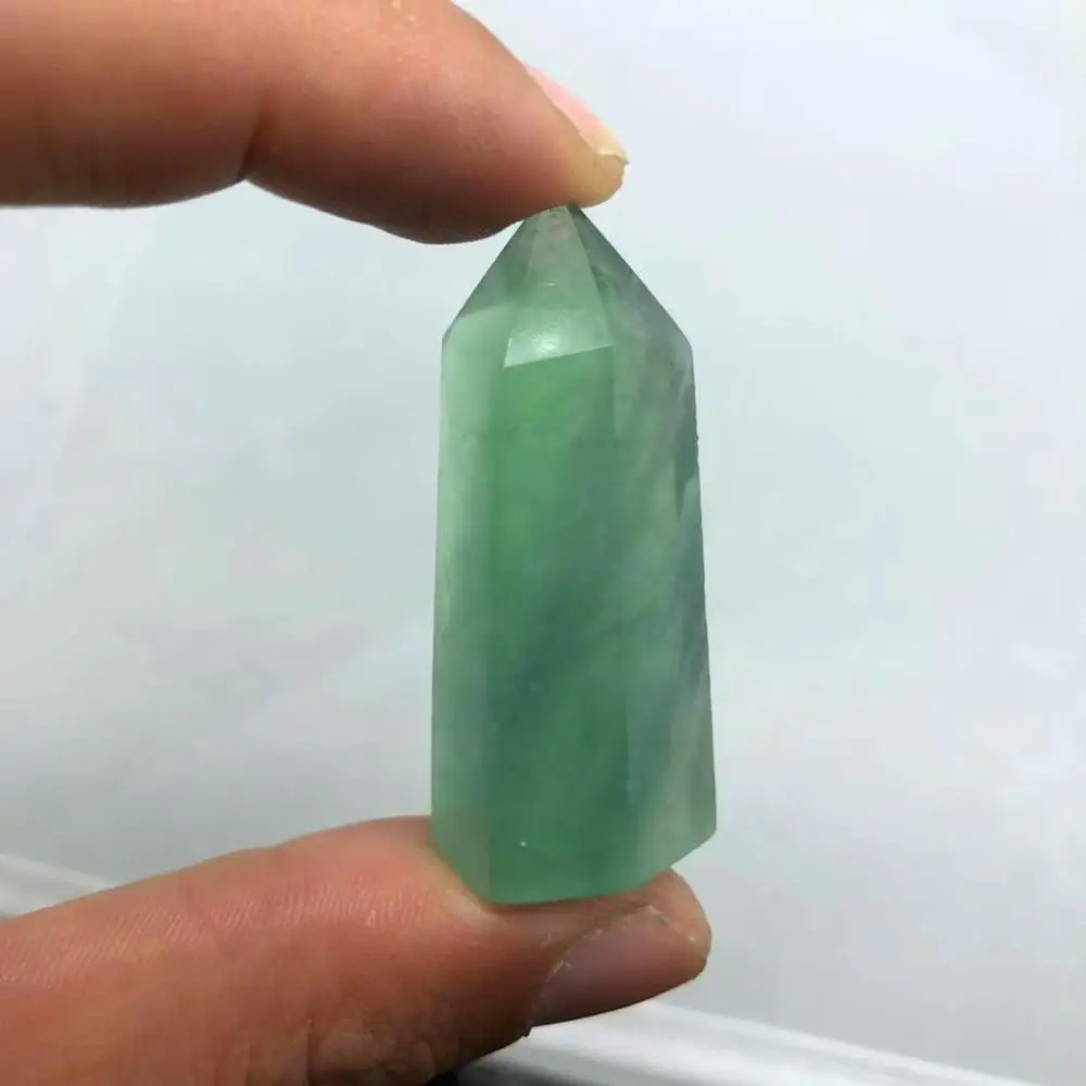 Green Fluorite 6 шт. натуральный камень набор прозрачный кварц дымчатый кристалл точка палочка Исцеление авантюрин lapis кристалл - Цвет: Green Fluorite