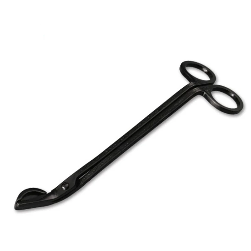 

1pc Candle Wick Trimmer Stainless Steel Candle scissors trim wick Cutter Snuffers semicircular 18cm Black Rose Gold Silver