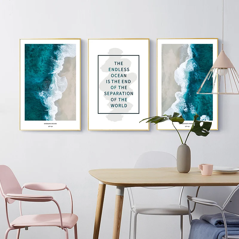 Современный стиль красота пляж волна холст картина натуральный пейзаж постеры и