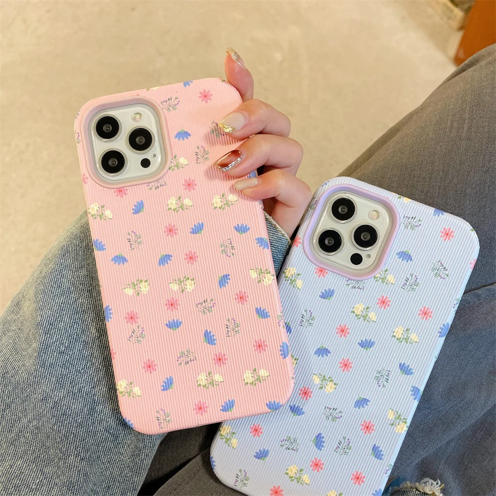 

Fashion Floral Phone Case For iPhone 13 12 11 Pro Max 12 Mini 7 8 Plus XS Max X XR SE Candy Color Soft TPU Cover