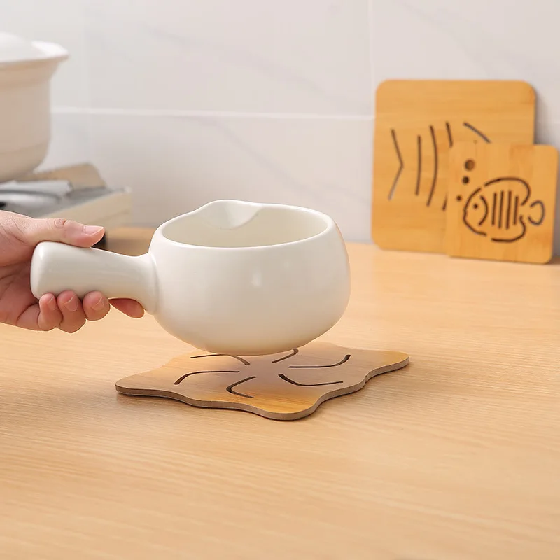 Домашний Деревянный мультяшный коврик для стола нескользящий горшка креативный
