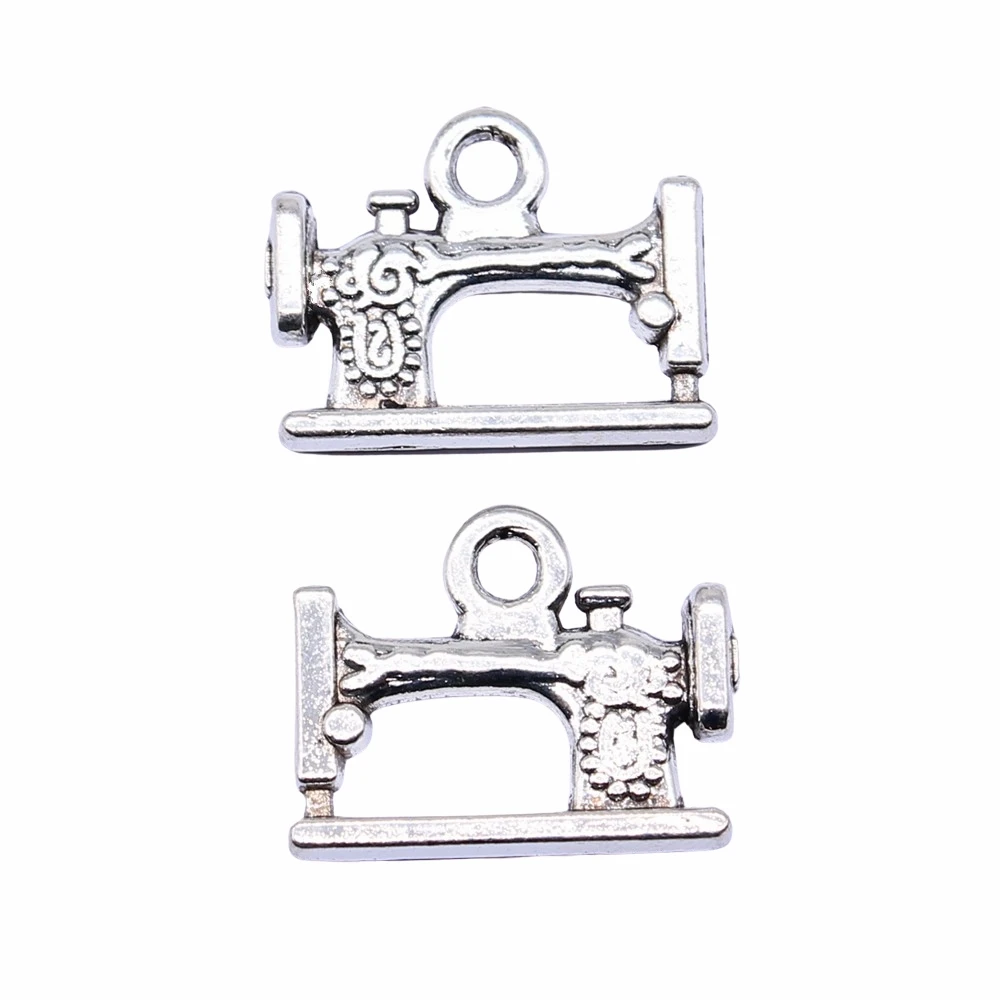 

WYSIWYG 10pcs 19x15mm Antique Silver Color Sewing Machine Charms Pendant For Jewelry Making DIY Jewelry Findings