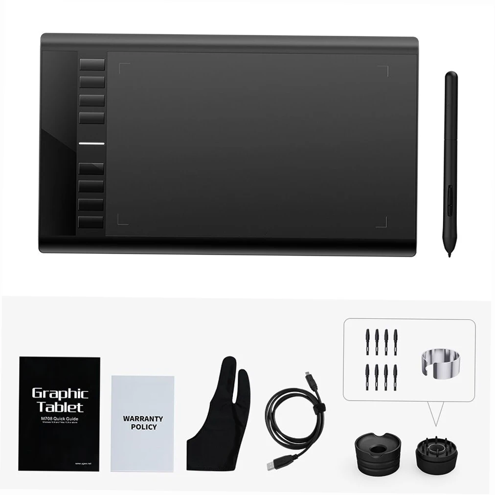 

Ugee M708 Upgraded Graphics Drawing Tablet 8192 Levels Of Pressure Sensitivity Graphic Tablet For Drawing 2021 New Fast Shipping