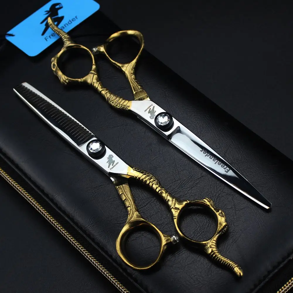 6.0 Inch Japan Steel 440C Barber Hairdressing Scissors Cutting Shears Thinning Scissors Professional Human Hair Scissors japan 7 inch scissors for hairdressers barber shop supplies titanium professional hairdressing scissors for cutting hair