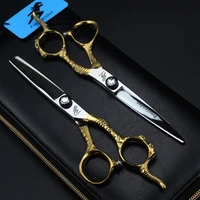 6 0 inch japan steel 440c barber hairdressing scissors cutting shears thinning scissors professional human hair scissors