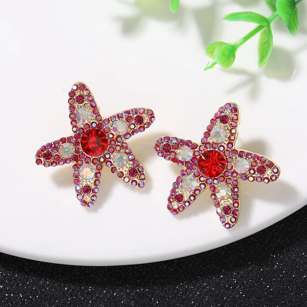 Dvacaman Crystal Star Stud Earrings for Women Funny Handmade Statement Jewelry Wholesale Dropshipping Accessories Gifts | Украшения и
