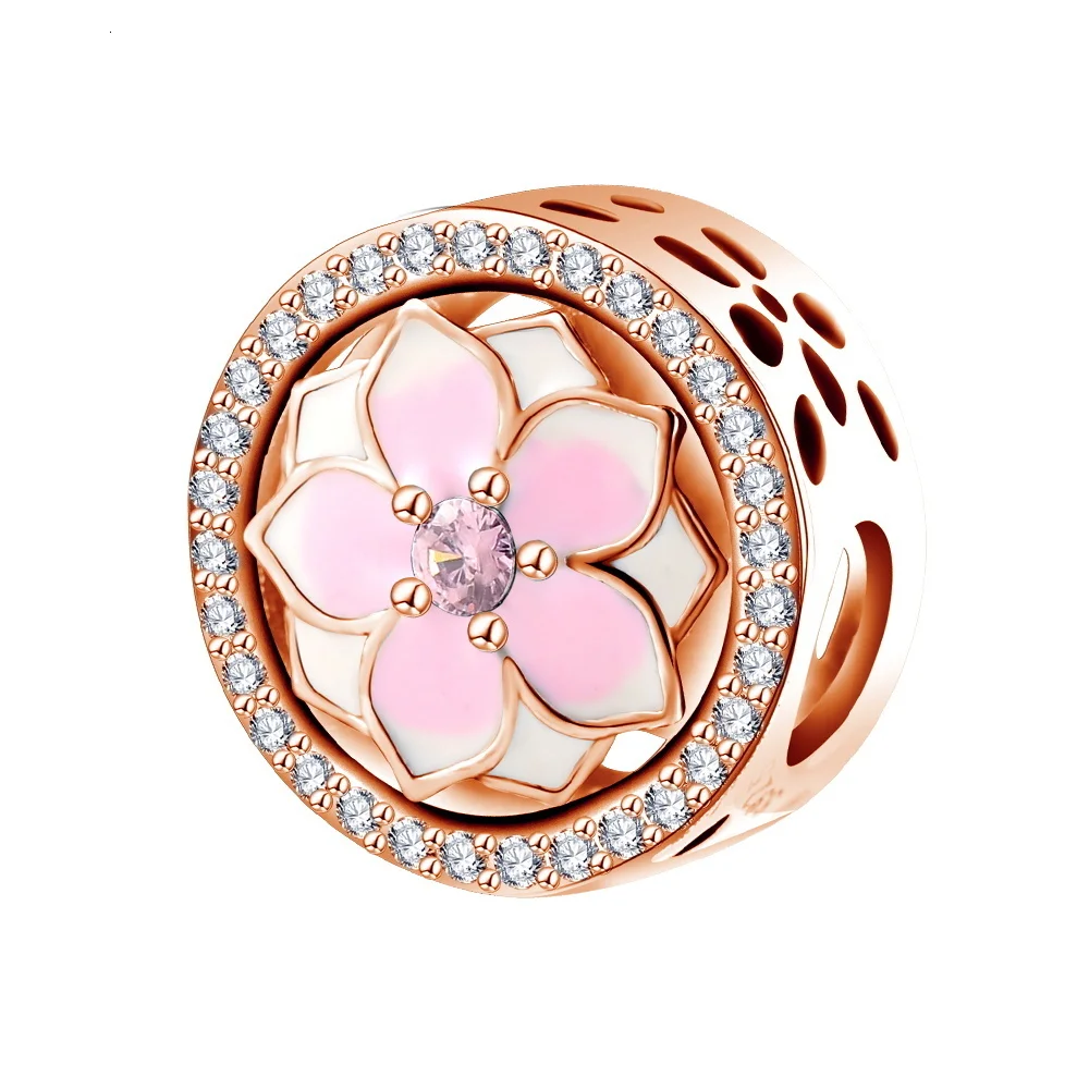 Devolove модные розовые золотые талисманы настоящий серебряные бусины 925 пробы Fit