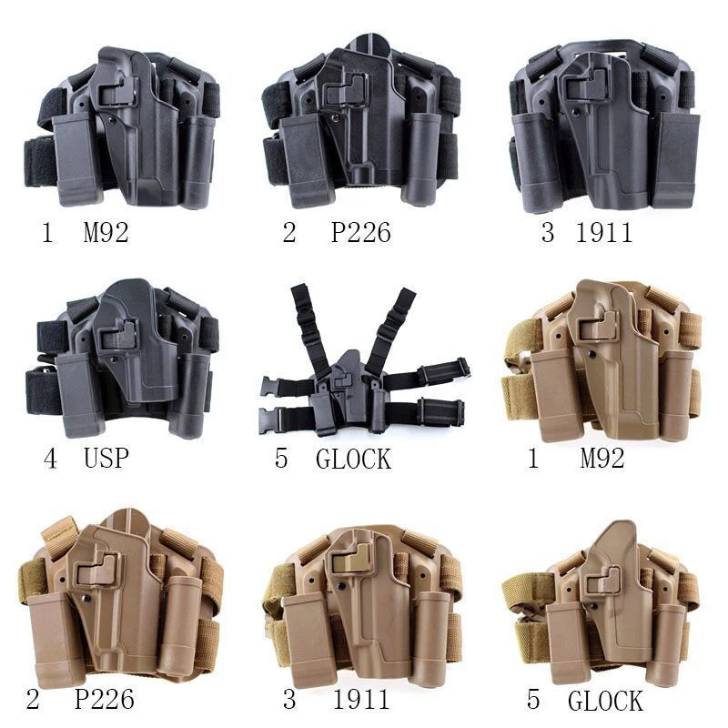 

Tactical Leg Holster Pistol Bag Quick Pull Right Hand Gun Holster for Glock 1911 M92 P226 Outdoor Hunting Accessories