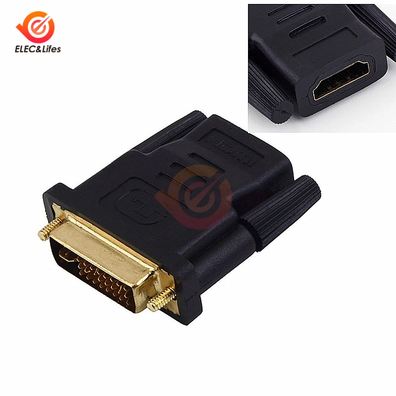 

DVI 24+1 Male to HDMI Female Adapter M F Converter Gold Plated DVI 24+1 to HDMI Converter 1080P for PC PS3 Projector HDTV