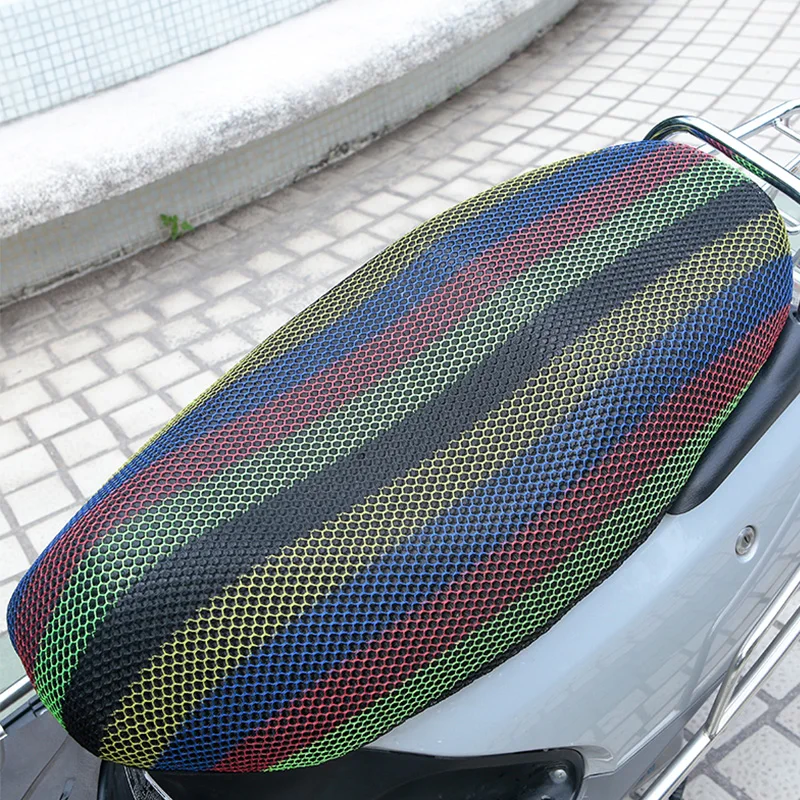 

L 3D Mesh Motorcycle Seat Cover Breathable Sun-proof Motorbike Scooter Seat Covers Cushion