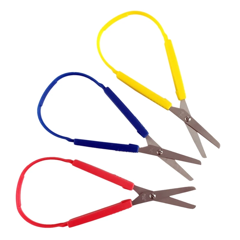 

6pcs Colorful Loop Scissors for Kids Easy Grip Self-Opening Scissor Safety Cut