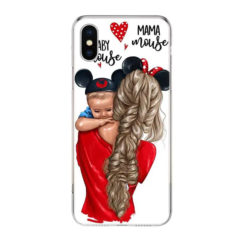 Baby Mom Girls For iPhone 11 13 14 Pro Max 12 Mini Phone Case X XS XR 6 6S 8 7 Plus SE Apple 5 5S Fundas Cover Coque Capa