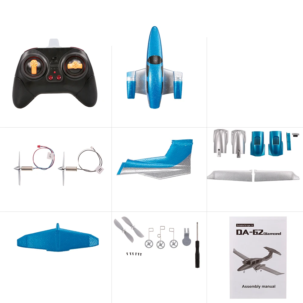 GD006 DA62 2 4G 2CH пульт дистанционного управления Алмазный RC Самолет 550 мм размах