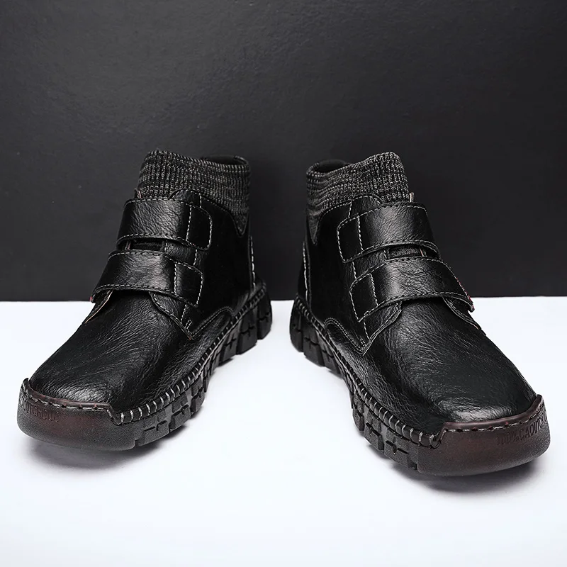 Кроссовки носки мужские кожаные резиновые ботильоны ручной работы роскошные