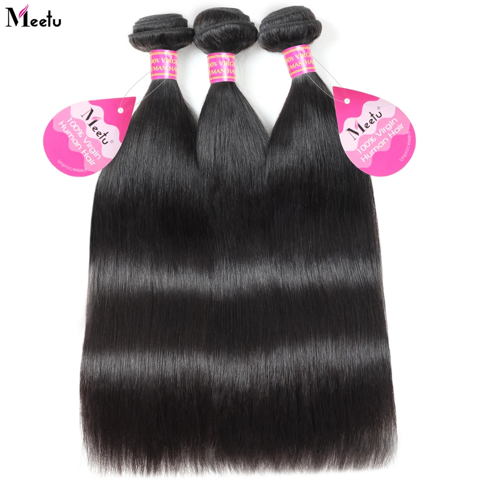 Meetu индийские пряди волос прямые человеческие волосы для наращивания 1 шт. не Реми