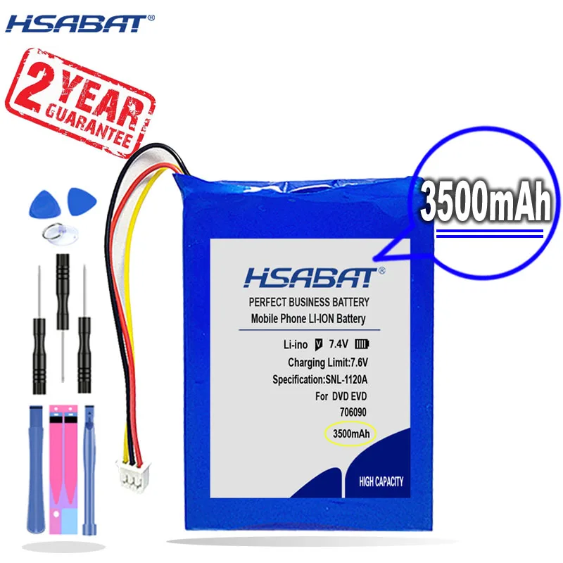 Новое поступление [HSABAT] 3500mAh 706090 076090 Сменный аккумулятор для DVD EVD - купить по