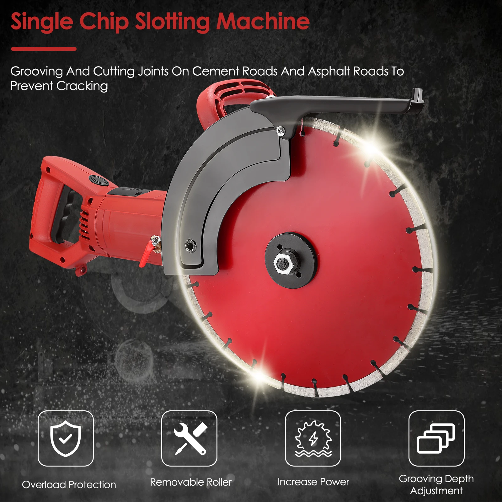 

110V-220V 5800W Single Chip Wall Chaser Groove Cutting Machine 110mm Eletric Slotting Machine Cement Stone Cutting Machine Kits
