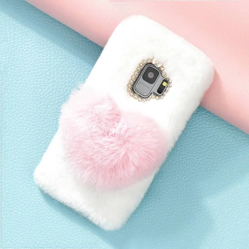 Для samsung Galaxy S10 чехол s10e S9 S8 милый мягкий бампер из ТПУ с сердечками для samsung S7 edge Note 9 A3 J3 - Цвет: Pink White