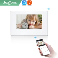 Jeatone Tuya smart 7 inch WIFI indoor Monitor Screen for home entry system AHD frames 2Colors panel 87714 black