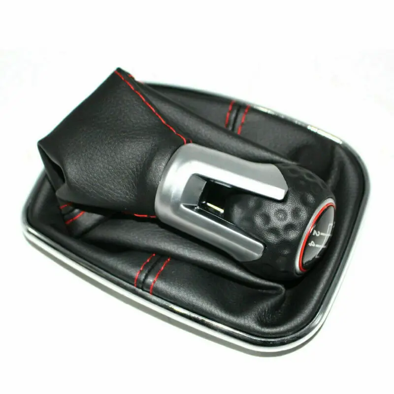 

5 Speed Gear Shift Knob Car PU Leather R32 For Bora Black PU leather New
