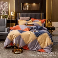 simple king size luxury light luxury double bed bed cover cotton bed cover set queen cute pillow cover quilt cover bed sheet
